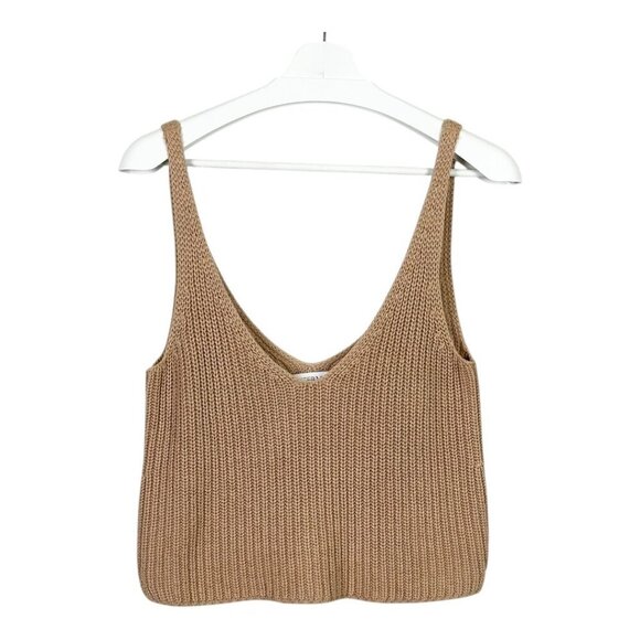 Intermix Linen Cotton Blend Knit Crop Top - Picture 2 of 8